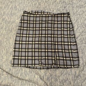 rue 21 light blue plaid pencil skirt